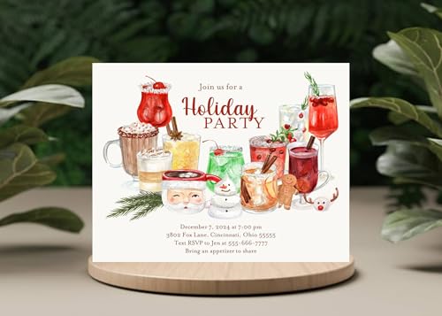 Personalized Cocktail Party Christmas Invitation