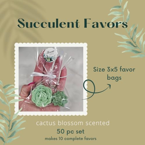 DIY Succulent Shaped Soap Favor Kit 20 Green Cactus Blossom Scented Soaps