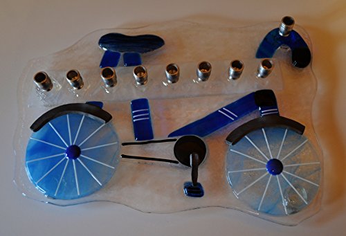 Handmade Bicycle Glass Menorah by YafitGlass