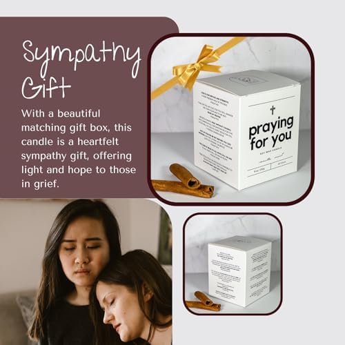 Praying For You Candle with Bible Verses for Sympathy Gifts