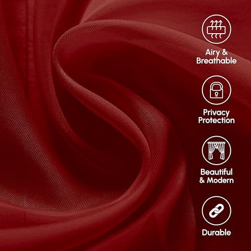 Elegant Comfort Lightweight Sheer Curtain Valance - 216 Inch Long - Burgundy