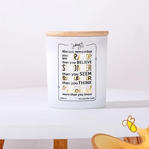 Inspirational Vanilla Soy Candle for Women Christmas Gift with Bravery Message