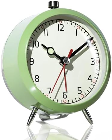 AYRELY 4 Inch Loud Analog Alarm Clock with Retro Design