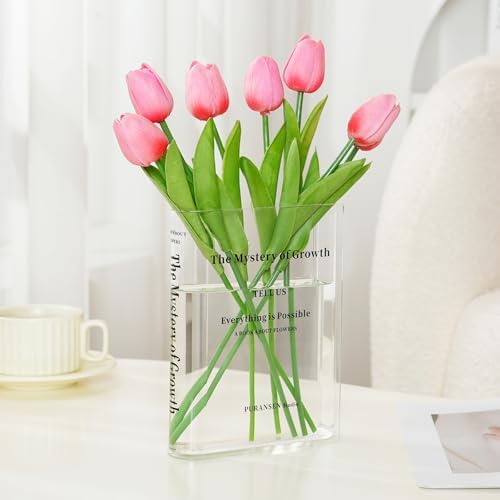 Puransen Clear Bookend Vase for Flowers