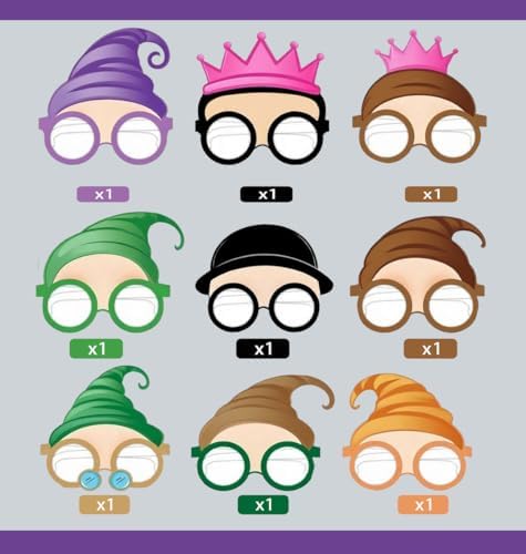 UUT 9Pcs Paper Masks Glasses Party Favor Set