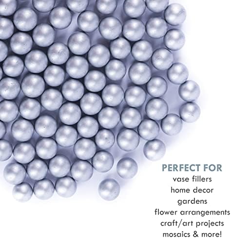 Galashield Silver Marbles 1lb - 80pcs Vase Fillers