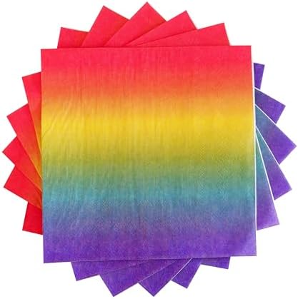 Rainbow Napkins 50 Pack Disposable Party Supplies