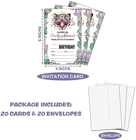 Levitatinyear Animals Birthday Party Invitation Set