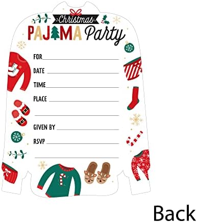 Big Dot of Happiness Christmas Pajamas Party Invitation Set of 12