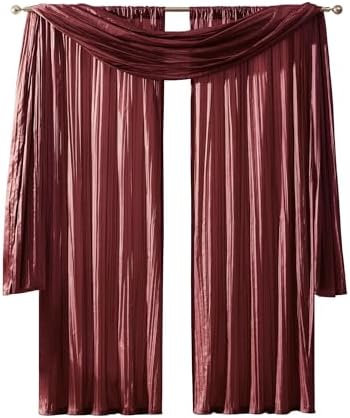 Elrene Home Fashions Athena Faux Crushed Silk Curtain Panel Set
