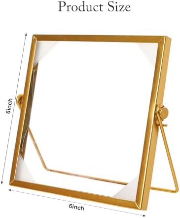 Fumwase Gold Floating Picture Frame 6x6 Inch