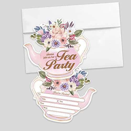 AEHIE 20 Piece Floral Tea Party Invitation Set