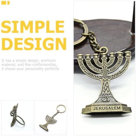 20 Pcs Hanukkah Key Ring Metal Tote Purse Ornaments