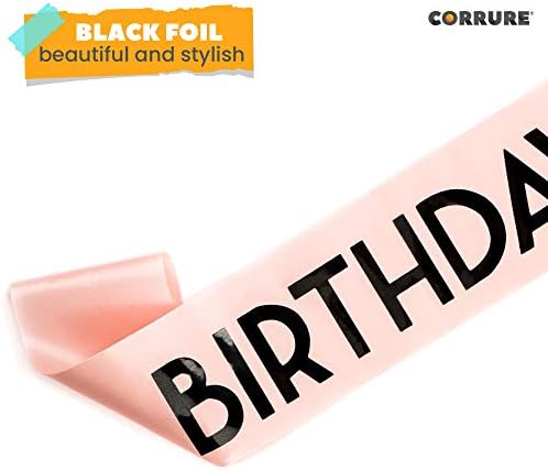 Birthday Girl Sash with Black Foil - Rose Gold Sash for Women
