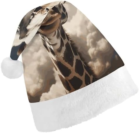 Santa Hat Giraffe Christmas Headwear for Adults