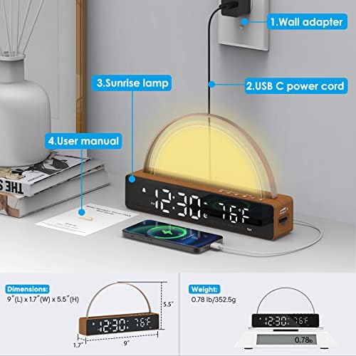 APUZOM Sunrise Alarm Clock with Light and Sound