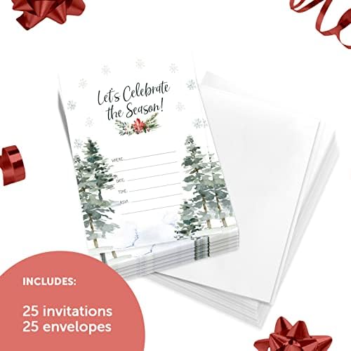 Desert Cactus Christmas Invitations with Envelopes 25 Count Design C