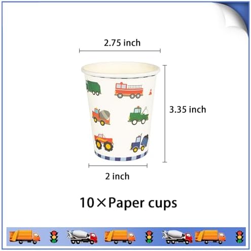 91 Pcs Transportation Party Decorations Plates Cups Napkins
