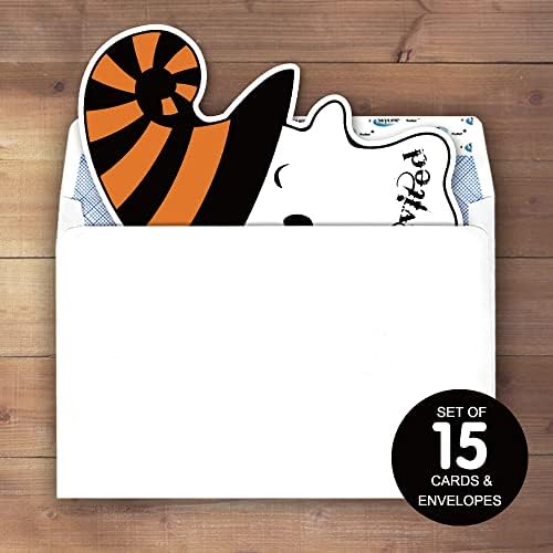 Haizct Halloween Ghost Shaped Fill-In Invitations 15 Pack
