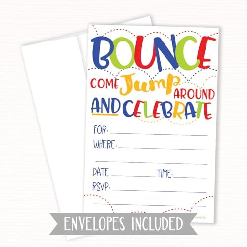 Bounce House Party Invitations 20 Count With Envelopes