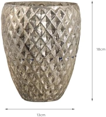 BigBuy Home Candle Holder 13 x 13 x 18 cm Gold Glass