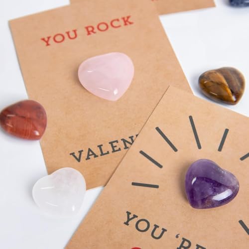 24 Pack Heart-Shaped Gem Valentine Cards