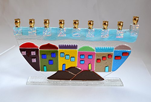 Jerusalem Glass Menorah by YafitGlass 1
