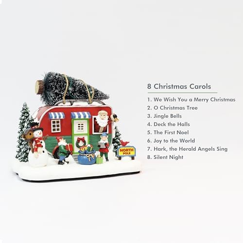 Moments in Time 73 Inch Santas Trailer LED Music Decor