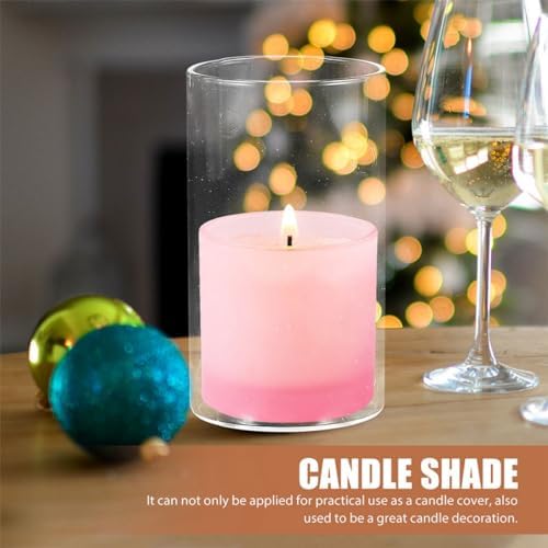 Cabilock Candle Cylinder Tube Cover Glass Shades for Wedding Banquet Centerpieces
