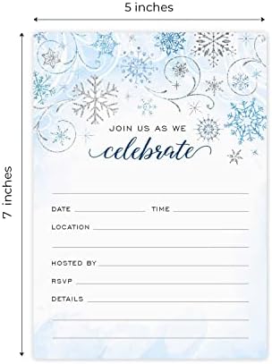Canopy Street Faux Glitter Winter Party Invitations 5x7