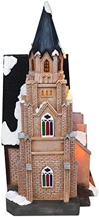 Christmas Village Cathedral - Lighted Musical Resin Collectible Display