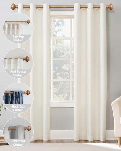 Heavy Duty Wood Look Curtain Rods 48-84 Inch