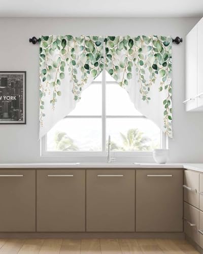 Eucalyptus Swag Curtains Valance for Kitchen Windows