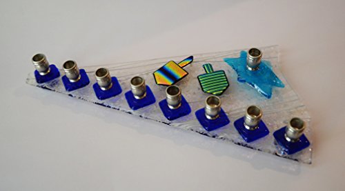Handmade Dreidel Menorah by YafitGlass