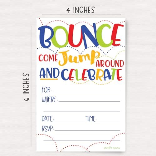 Bounce House Party Invitations 20 Count With Envelopes