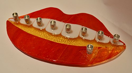 Big Smile Glass Menorah by YafitGlass 1