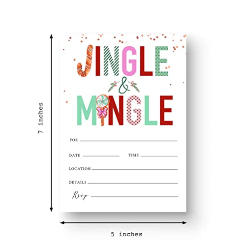Expressionz Cafe Christmas Jingle Mingle Party Invitations Pack of 25
