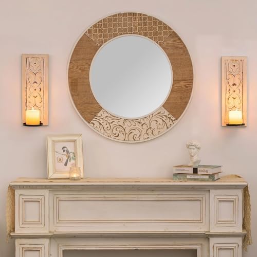 Walasis Rustic Candle Sconces Wall Decor Set of 2