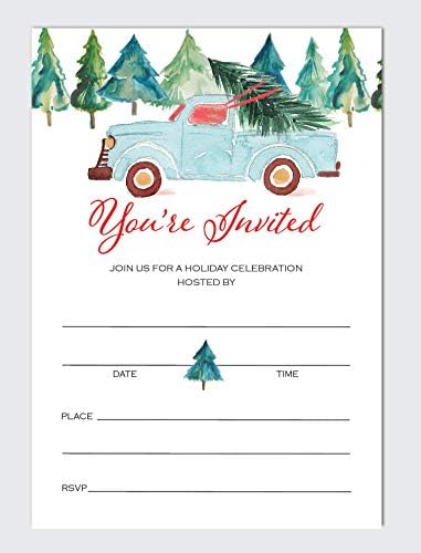 Set of 20 Christmas Invitations with Envelopes and Seals