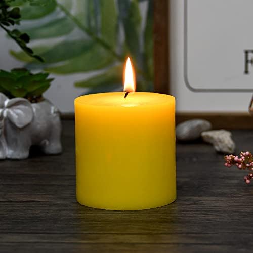 Zest Candle 3 Inch Yellow Pillar Candle