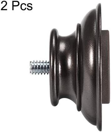 Uxcell Curtain Rod Finials 2pcs Brown 35x54mm for 19mm Rod