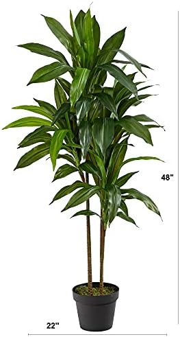 Nearly Natural 48in Dracaena Silk Plant Real Touch Green