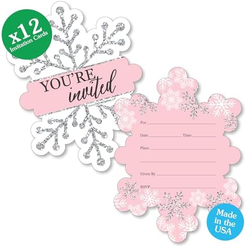 Pink Winter Wonderland Fill-In Invitations Set of 12