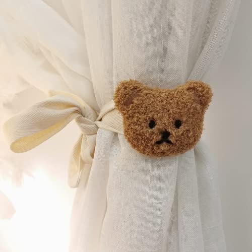 2 Pack Cute Curtain Tiebacks Cartoon Bears Bedroom Decor Holdbacks