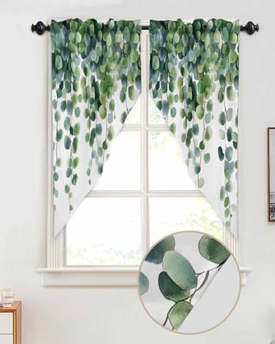 Spring Leaf Swag Curtains Pair 36x36