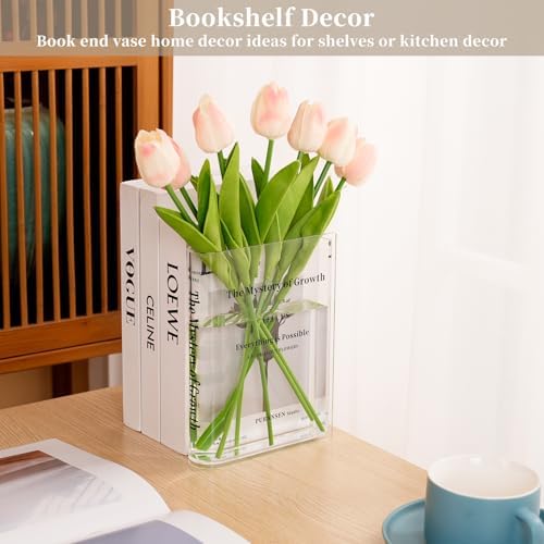 Puransen Clear Bookend Vase for Flowers