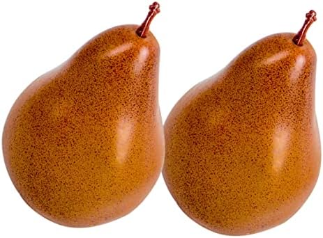 VICASKY 2Pcs Lifelike Faux Pears Artificial Fruit Display Prop