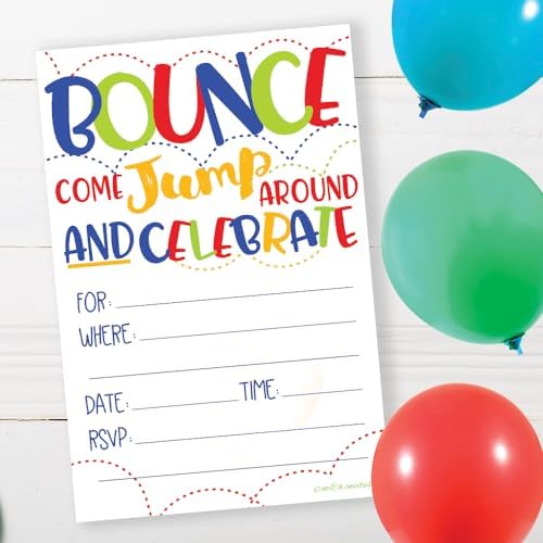 Bounce House Party Invitations 20 Count With Envelopes