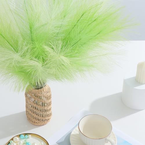 U-LIAN 36PCS Green Faux Pampas Grass 22 Inch Decor