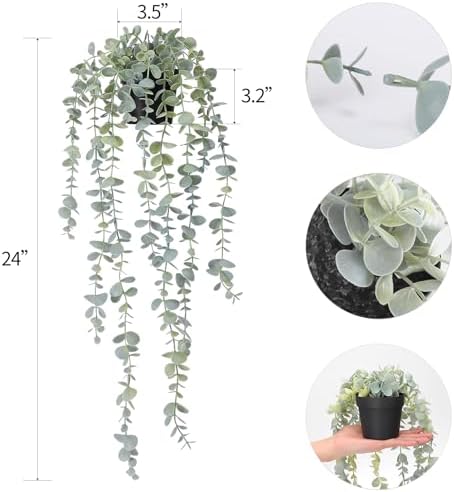COCOBOO Artificial Hanging Eucalyptus Plant